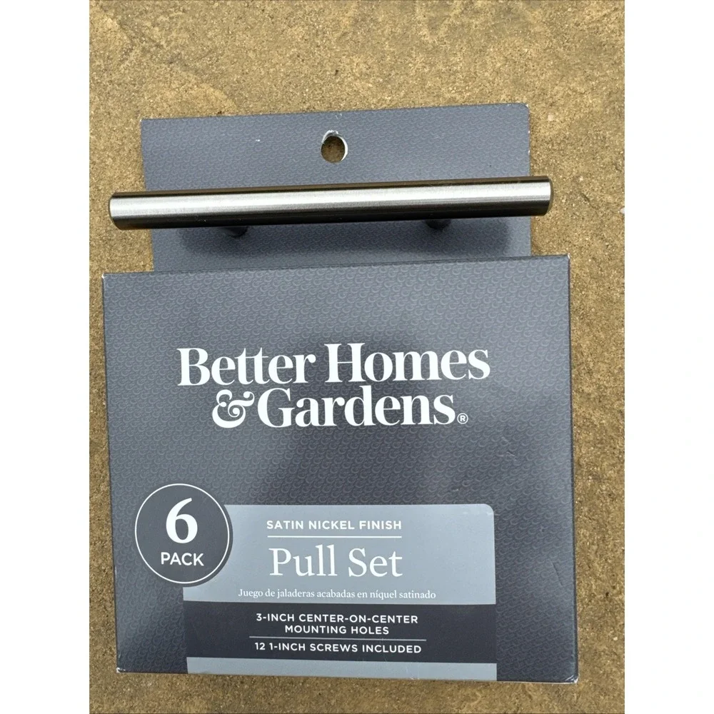 Better‎ Homes & Gardens Pull Knob 6 Satin Nickel Finish For Cabinets Drawers NEW